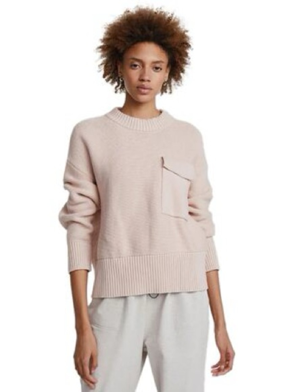 Varley - Women's Crewneck Pocket Sweater - Light Pink